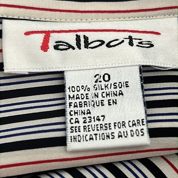 Talbots stripped silk shirt - Picture 9 of 10